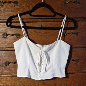 Princess Polly White Lace-Up "Durant" Top
